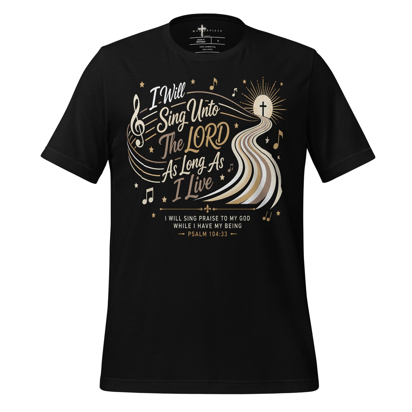 I will sing unto the Lord Cross - Black - MasterPiece Shirts