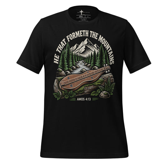 He Formed The Mountains Mountain Dulcimer - Black - MasterPiece Shirts