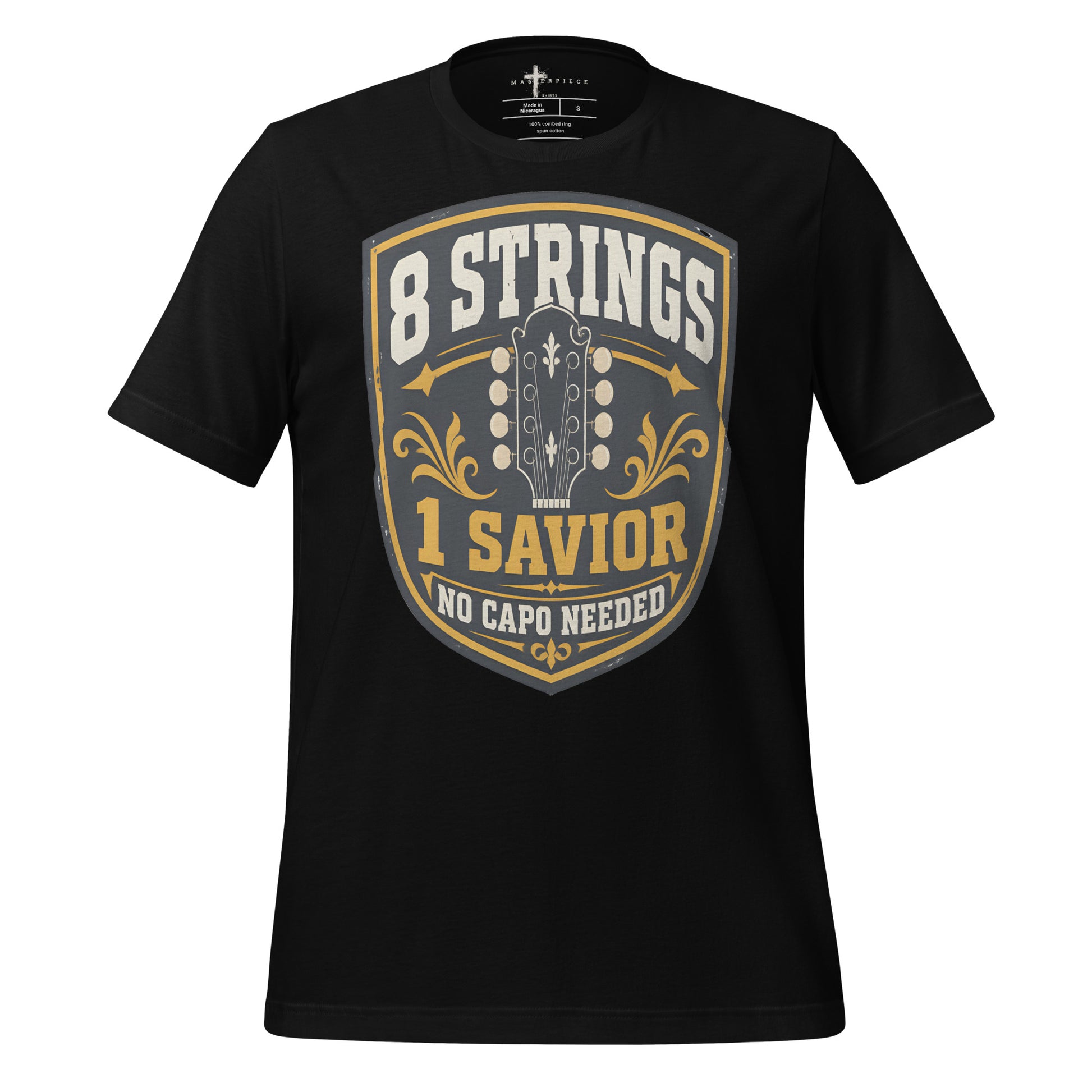 8 Strings one Savior - Black - MasterPiece Shirts