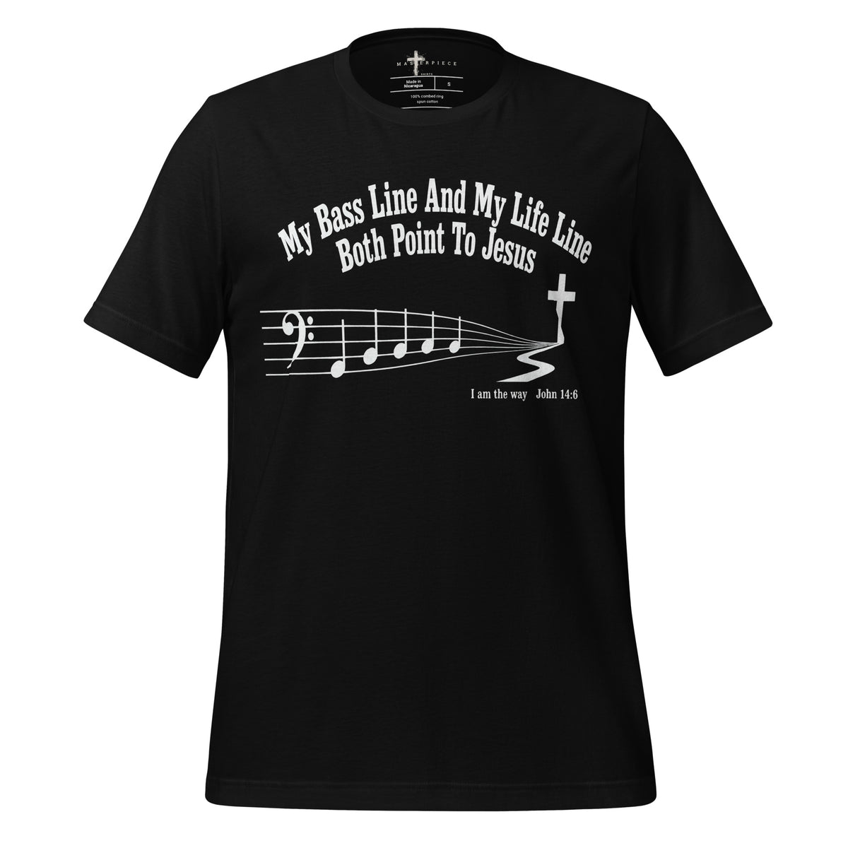 Bass Line Points to Jesus - Black - MasterPiece Shirts