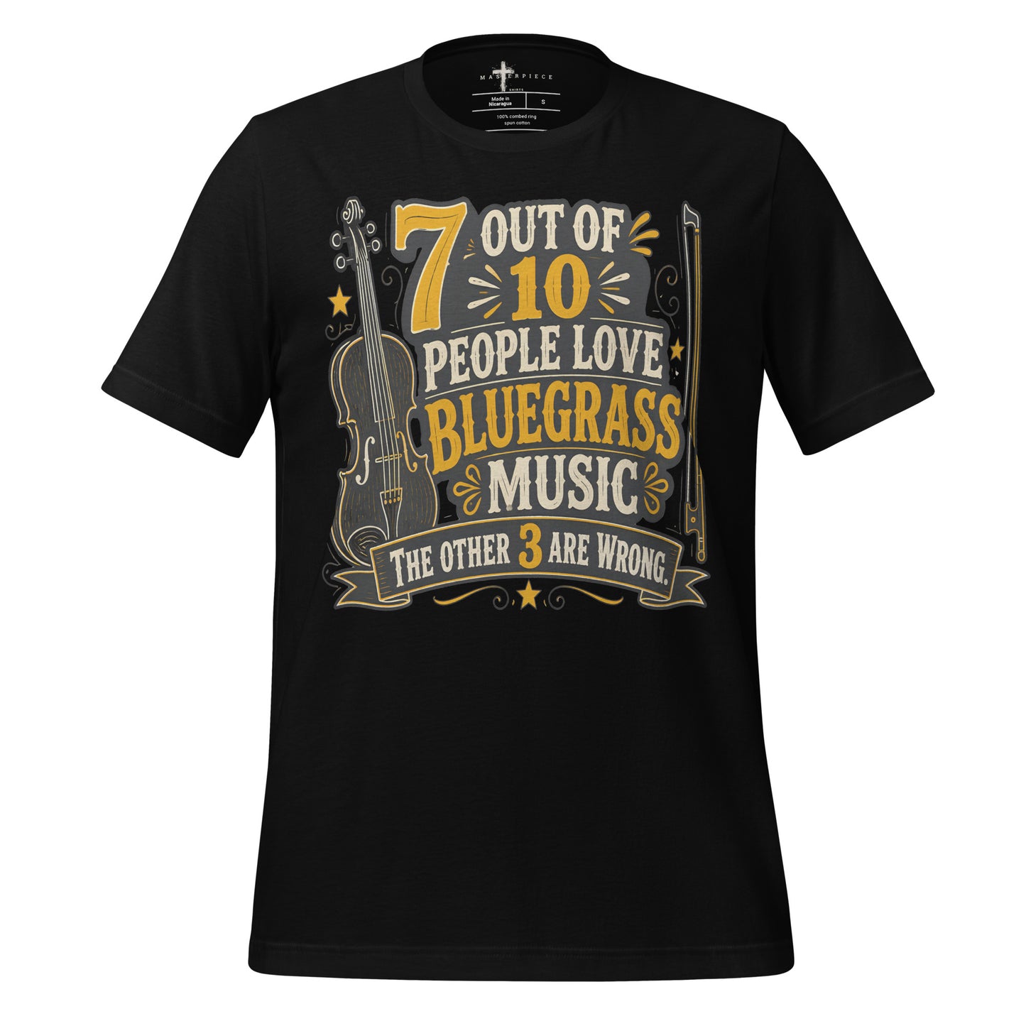 7 out of 10 Love Bluegrass - Black - MasterPiece Shirts