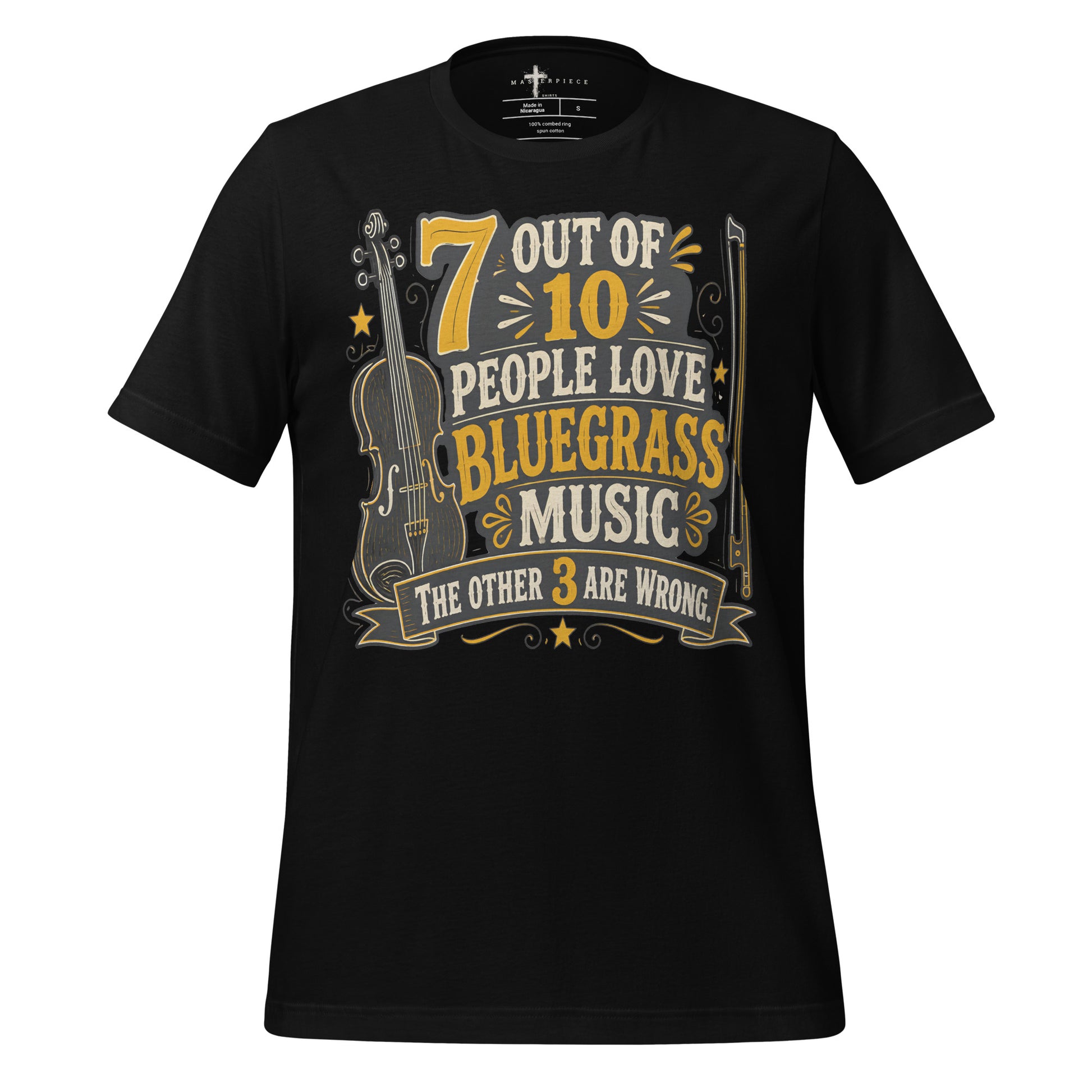 7 out of 10 Love Bluegrass - Black - MasterPiece Shirts