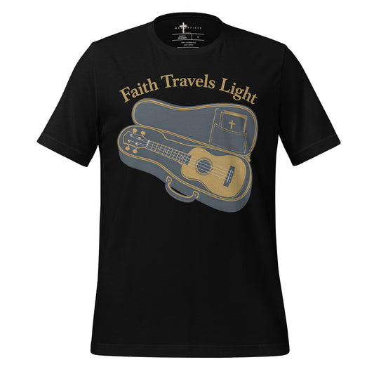 Faith Travels Light Ukulele - Black - MasterPiece Shirts
