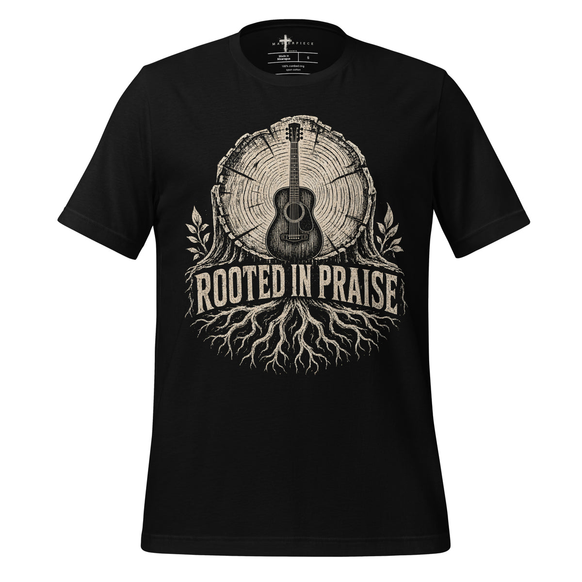 Rooted in Praise Guitar - Black - MasterPiece Shirts