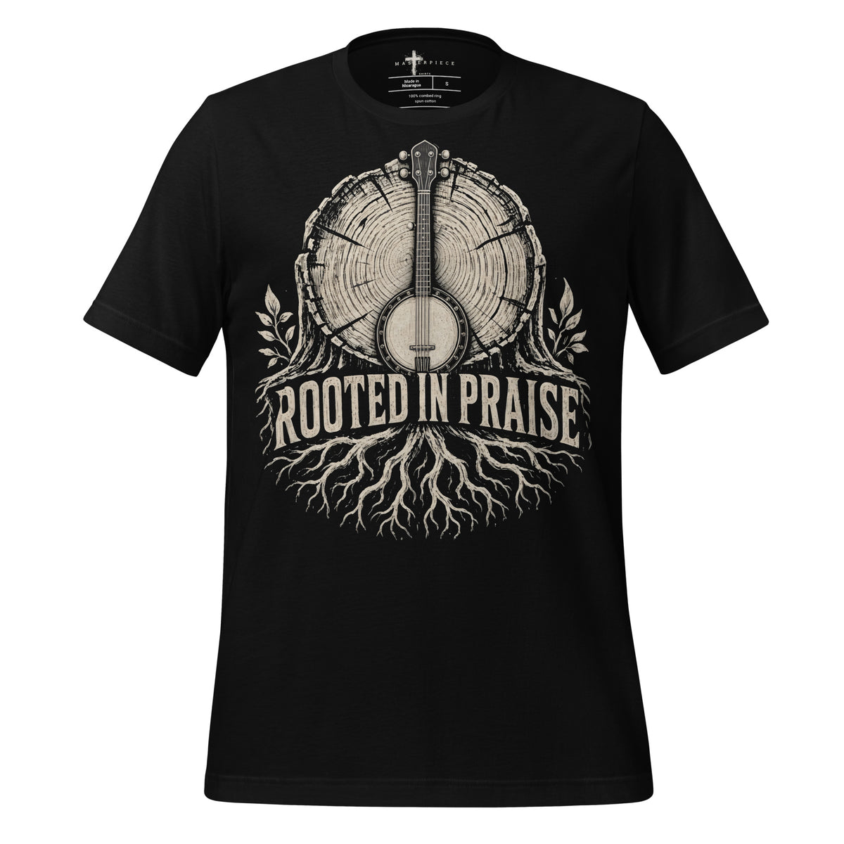 Rooted in Praise Banjo - Black - MasterPiece Shirts