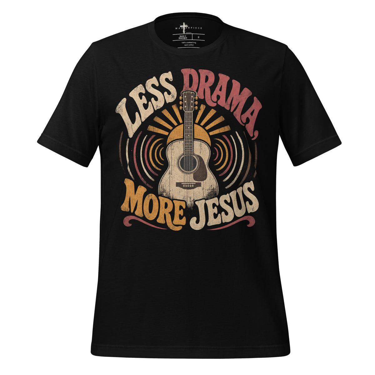 Less Drama More Jesus Guitar - Black - MasterPiece Shirts
