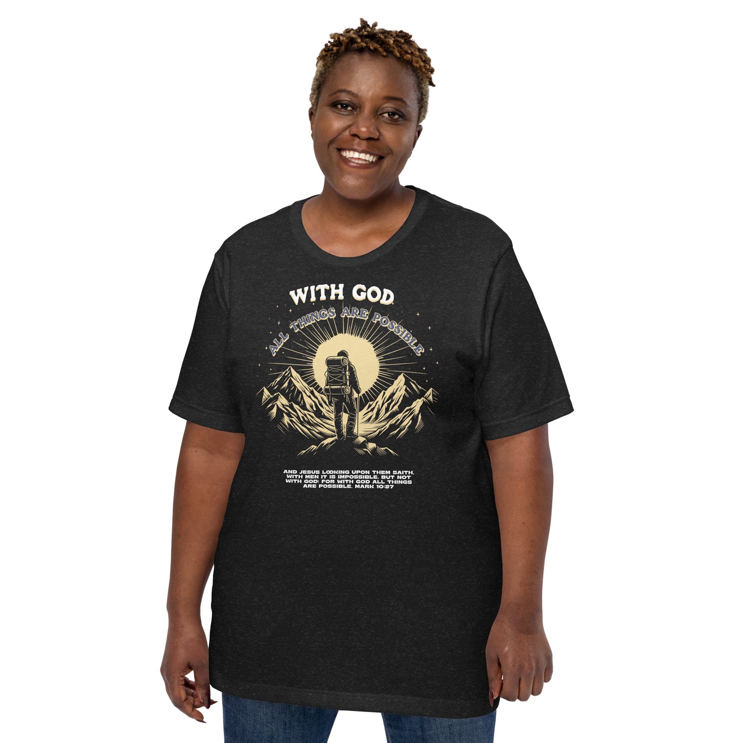 With God All Things Possible  Christian Bible Verse T-Shirt