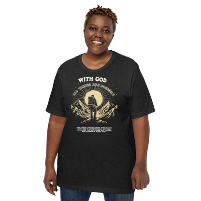 With God All Things Possible  Christian Bible Verse T-Shirt