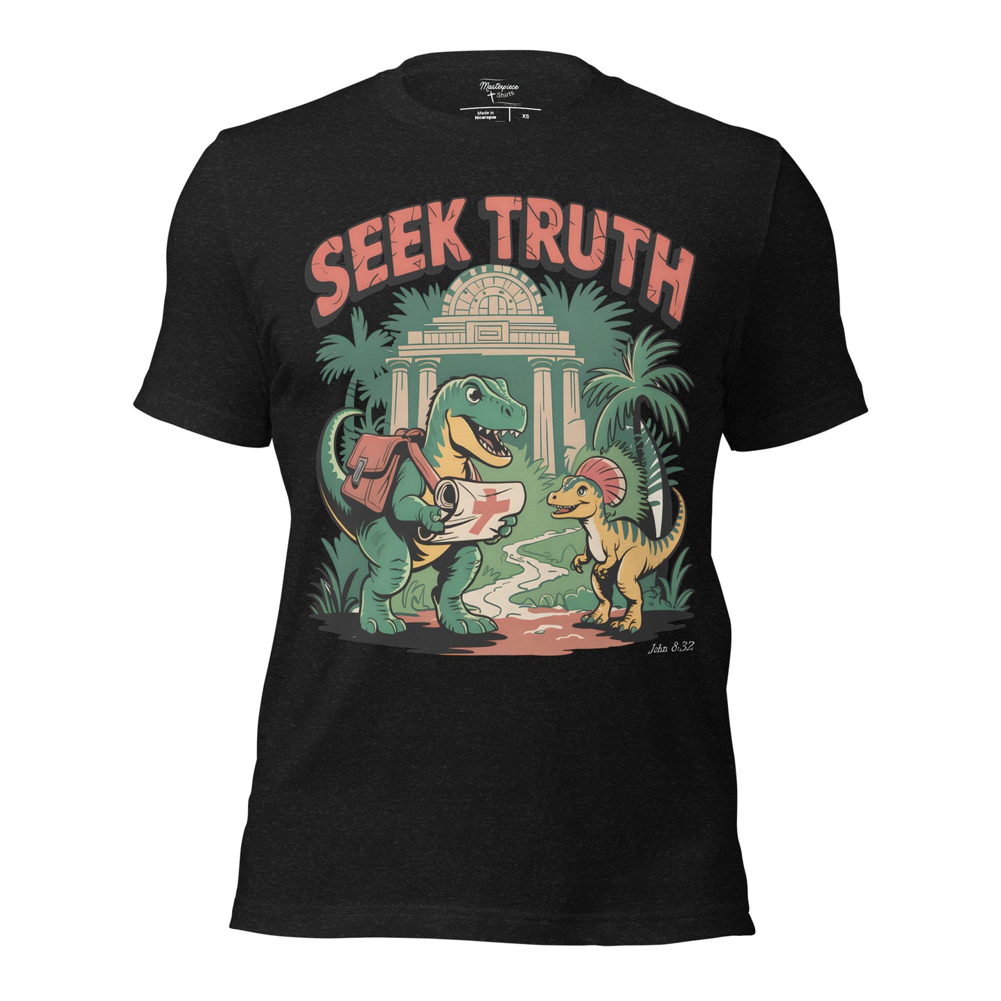 Seek Truth Dinosaur  Christian Bible Verse T-Shirt