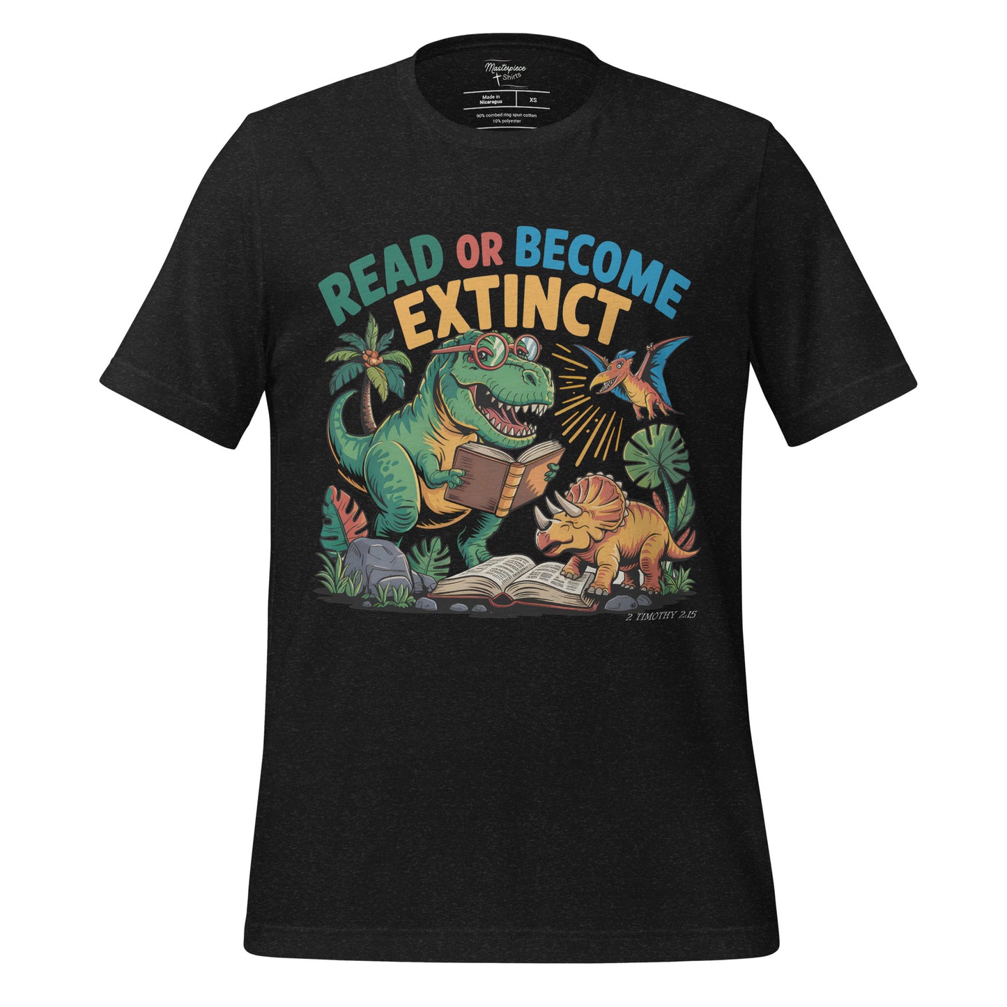 Read or Become Extinct Dinosaur  Christian Bible Verse T-Shirt
