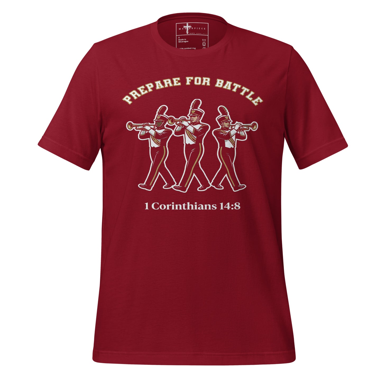 1 Corinthians 14:8 Men's Christian T-shirt trumpet players and marching band