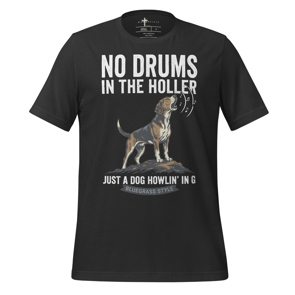 NO Drums Dog Howls in G - Grey - MasterPiece Shirts