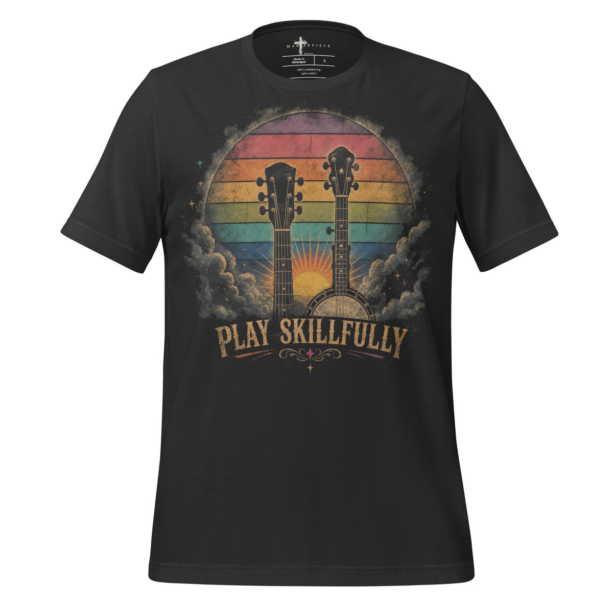 Play Skillfully Retro Banjo Guitar - Grey - MasterPiece Shirts