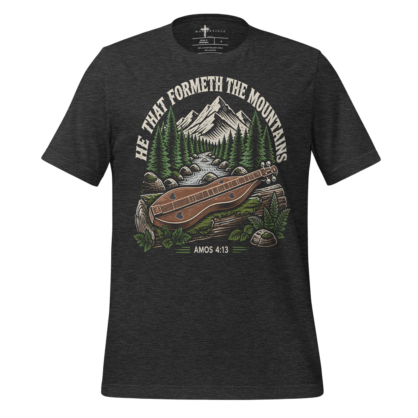 He Formed The Mountains Mountain Dulcimer - Grey - MasterPiece Shirts