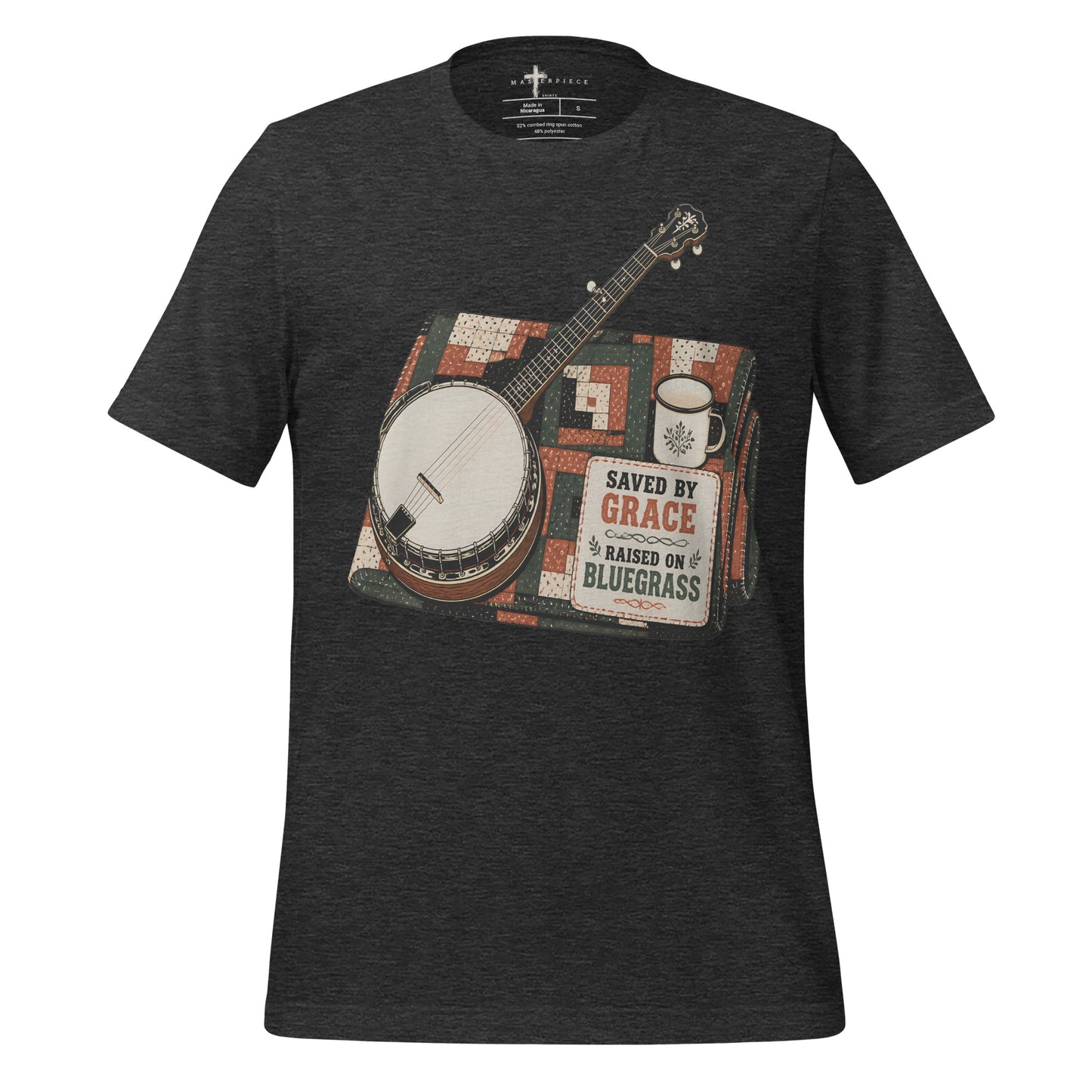 Saved by Grace Raised on Bluegrass - Grey - MasterPiece Shirts