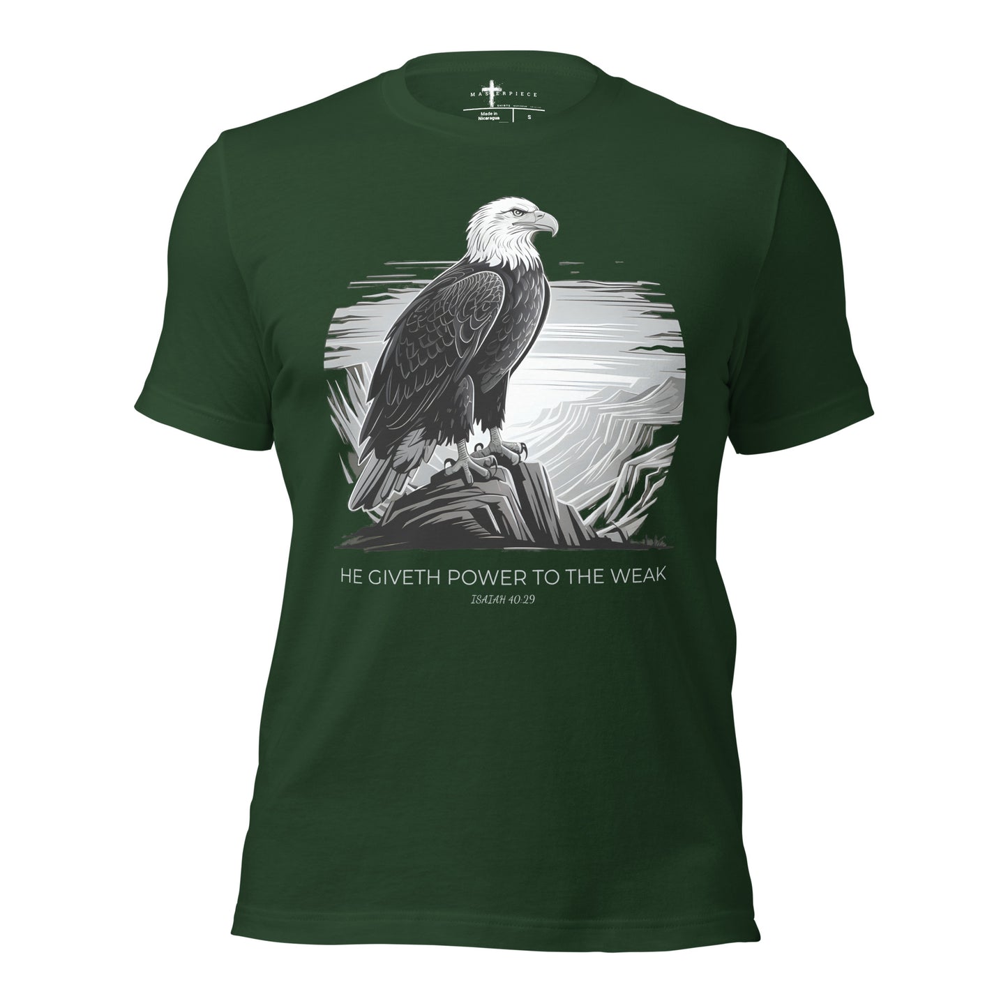 He Giveth Power to the Weak  Christian Bible Verse T-Shirt