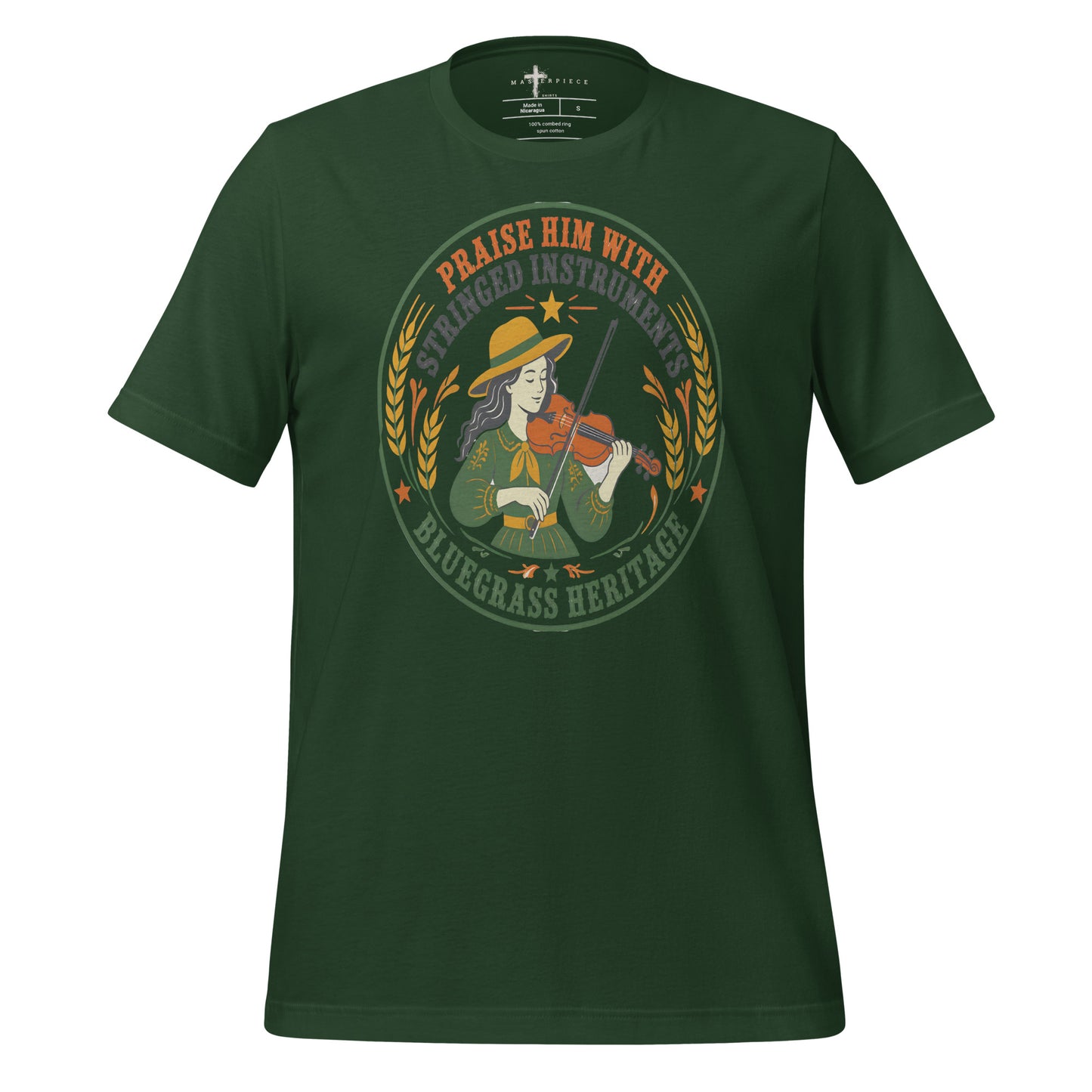 Praise Him With Stringed Instruments Violin - Forest - MasterPiece Shirts