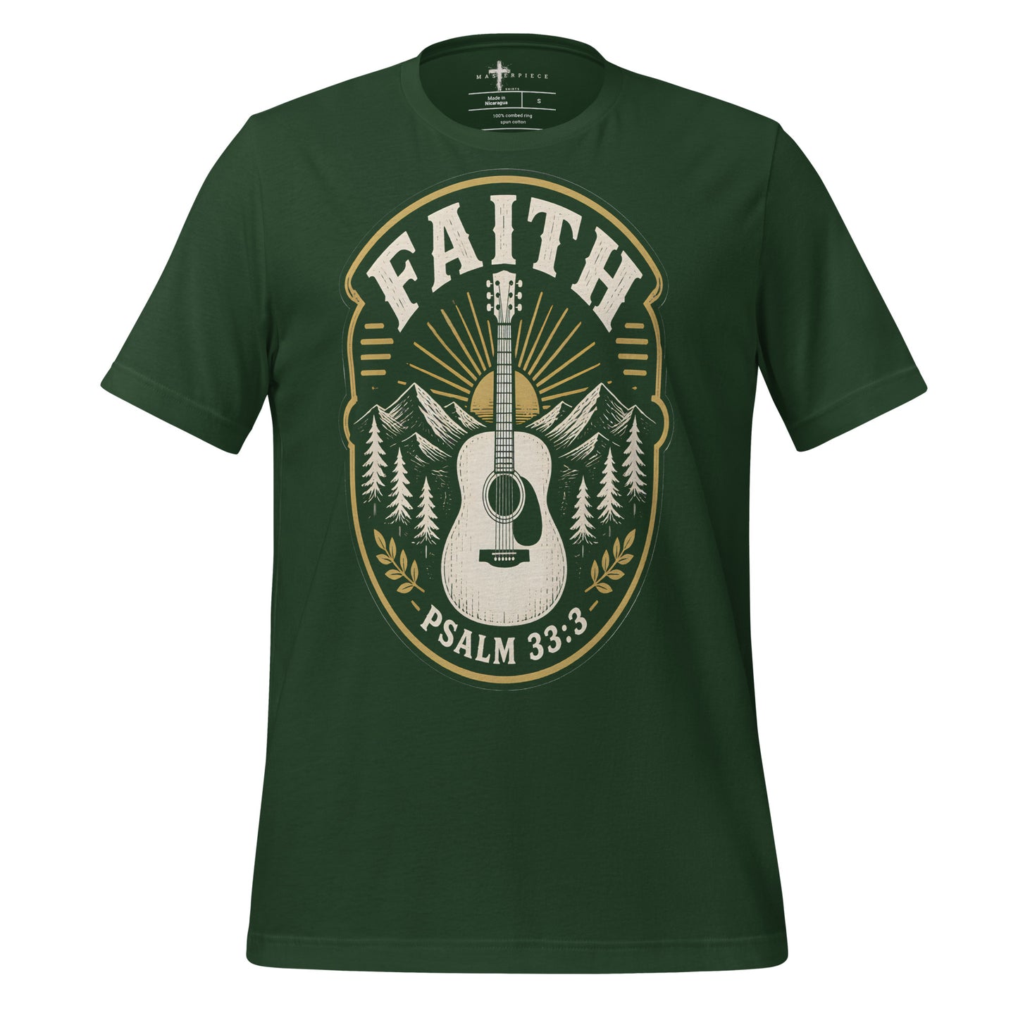 Faith Guitar Psalm 33:3 - Forest - MasterPiece Shirts