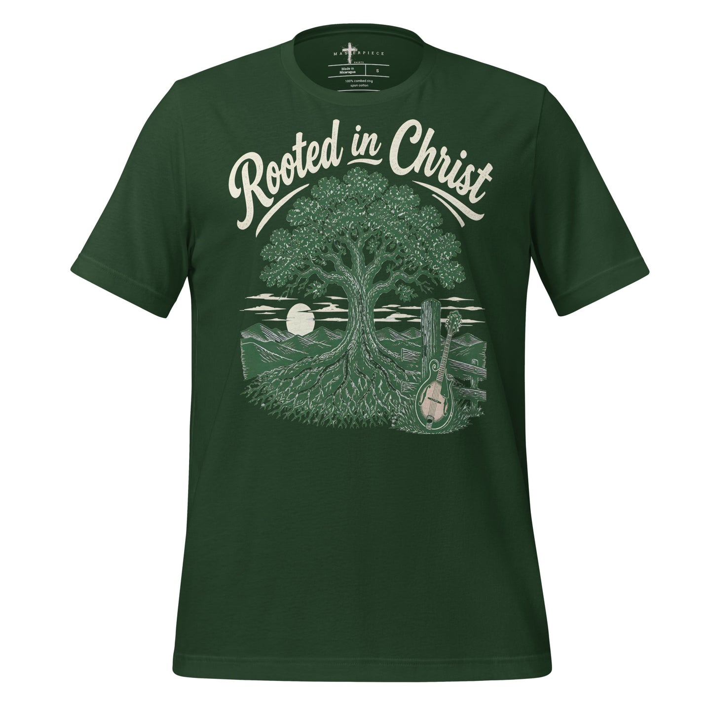 Rooted in Christ Mandolin - Forest - MasterPiece Shirts