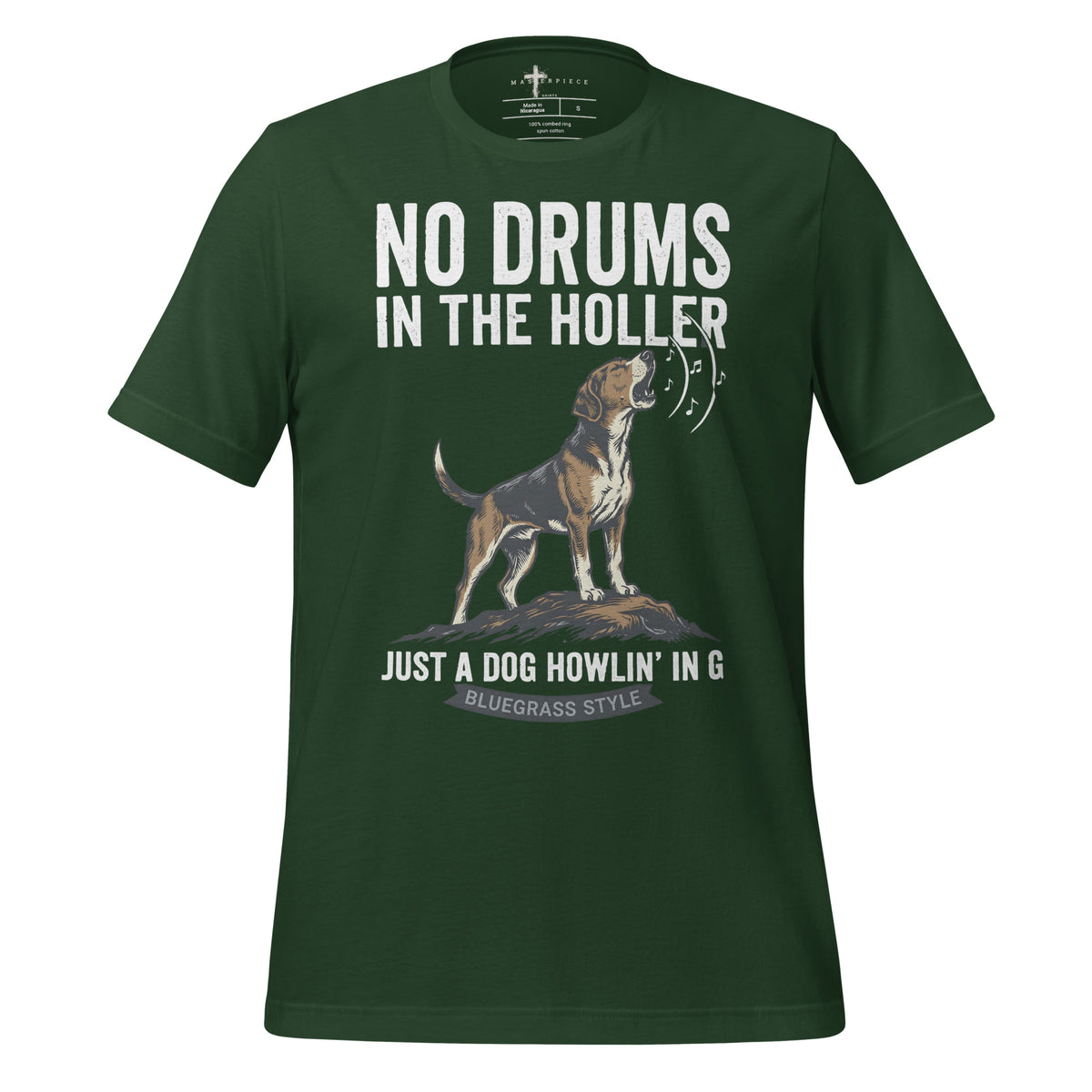 NO Drums Dog Howls in G - Forest - MasterPiece Shirts