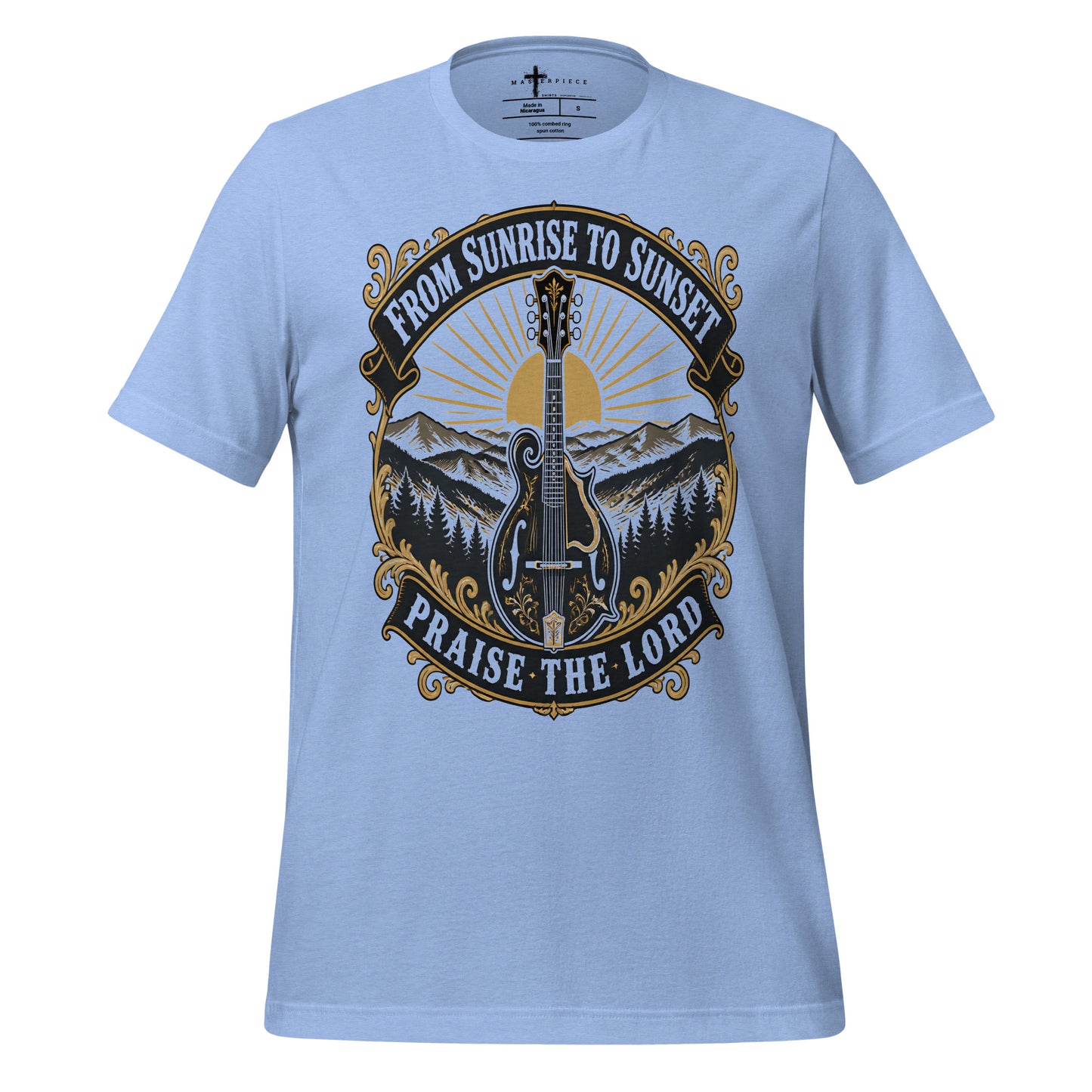 Sunrise to Sunset Praise The Lord Mandolin - Blue - MasterPiece Shirts