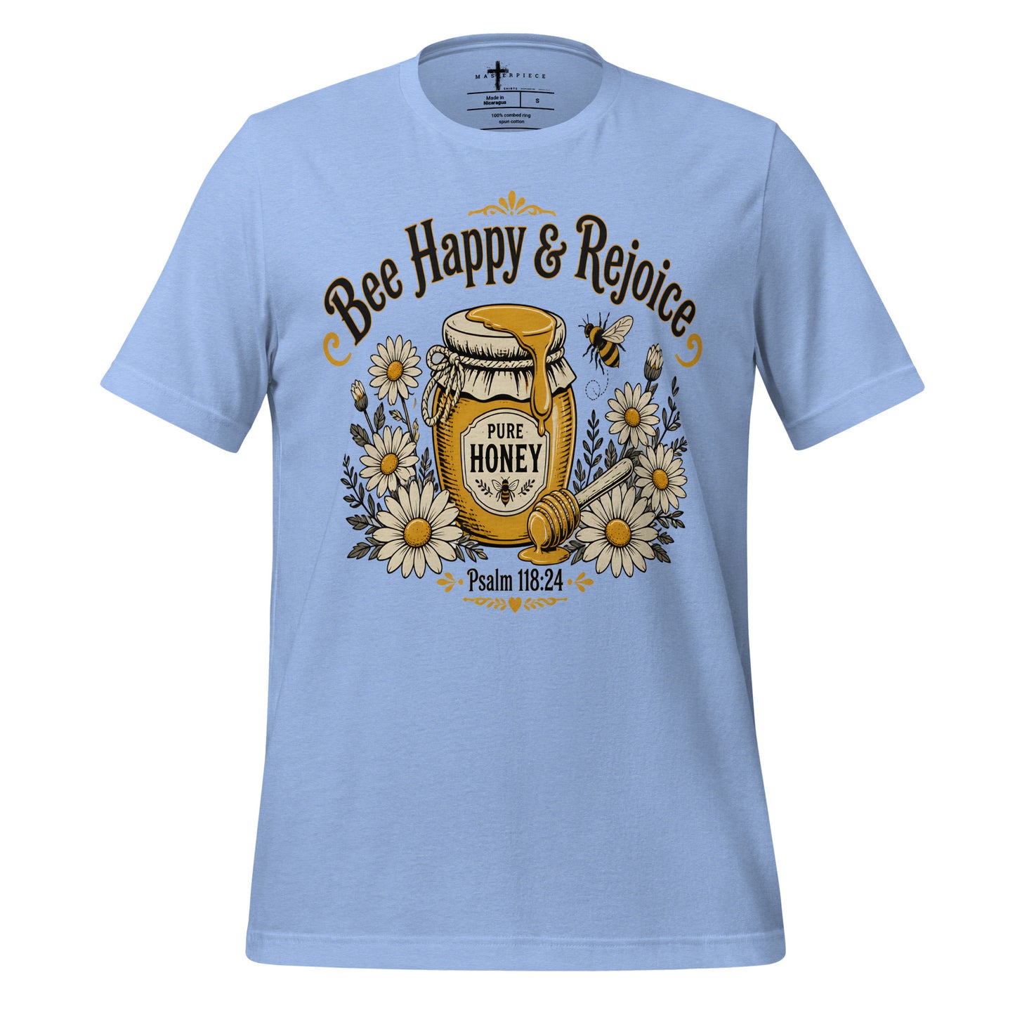 Bee Happy and Rejoice - Blue - MasterPiece Shirts
