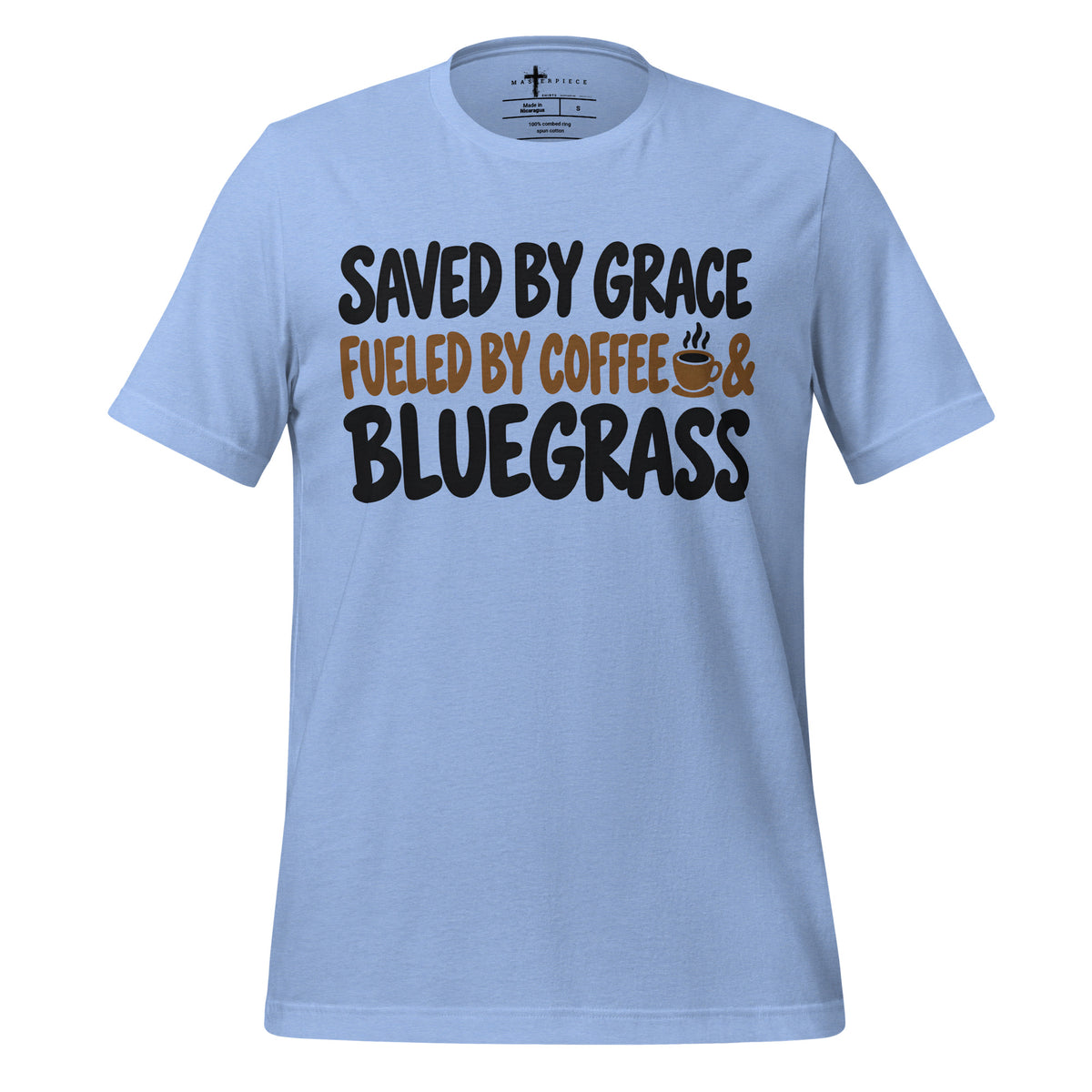 Saved by Grace Fueled Coffee Bluegrass - Blue - MasterPiece Shirts