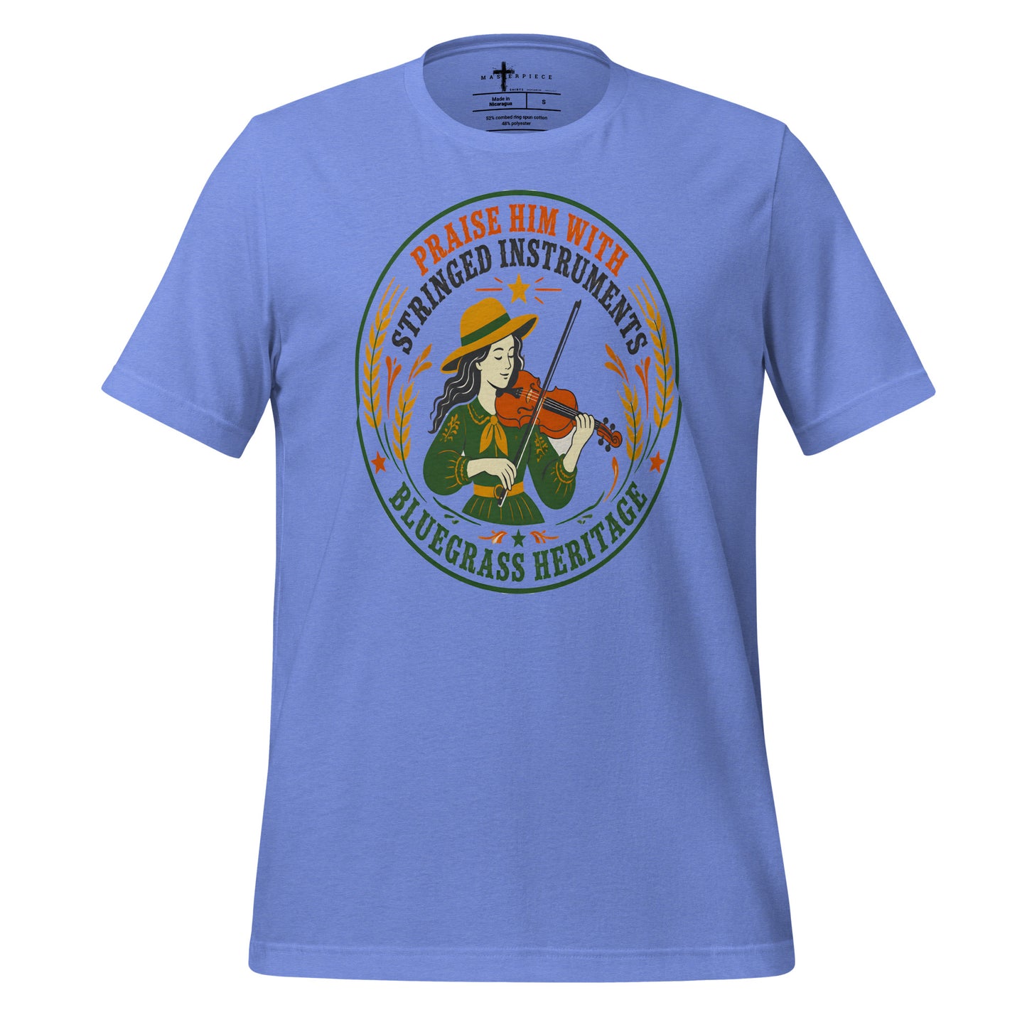 Praise Him With Stringed Instruments Violin - Blue - MasterPiece Shirts