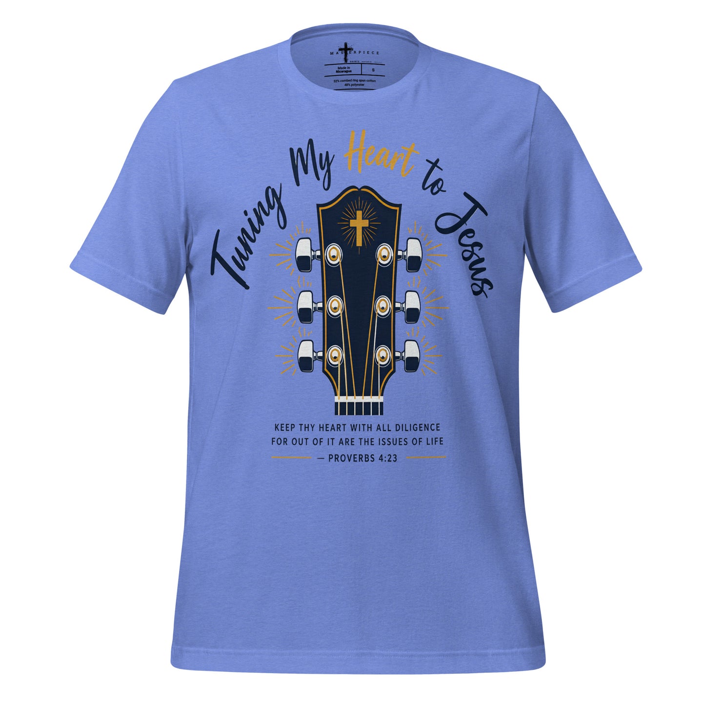 Tune my Heart Guitar Headstock - Blue - MasterPiece Shirts
