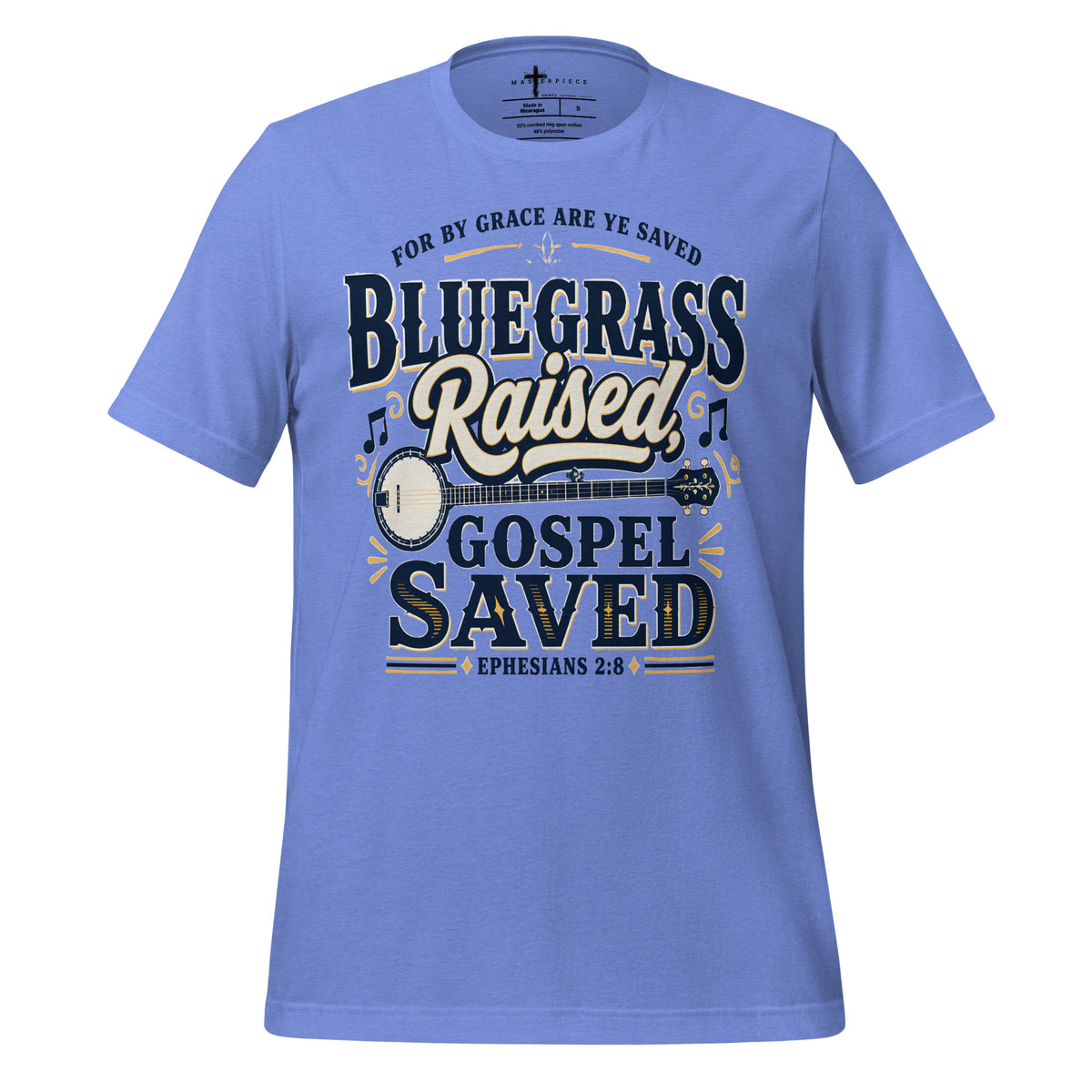 Bluegrass Raised Gospel Saved - Blue - MasterPiece Shirts