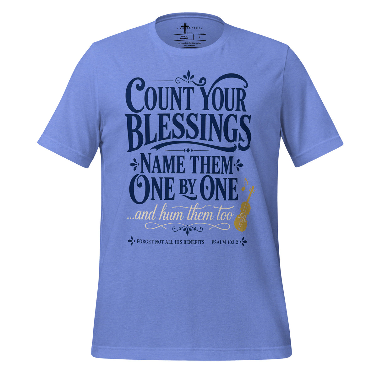 Count Your Blessings Violin - Blue - MasterPiece Shirts