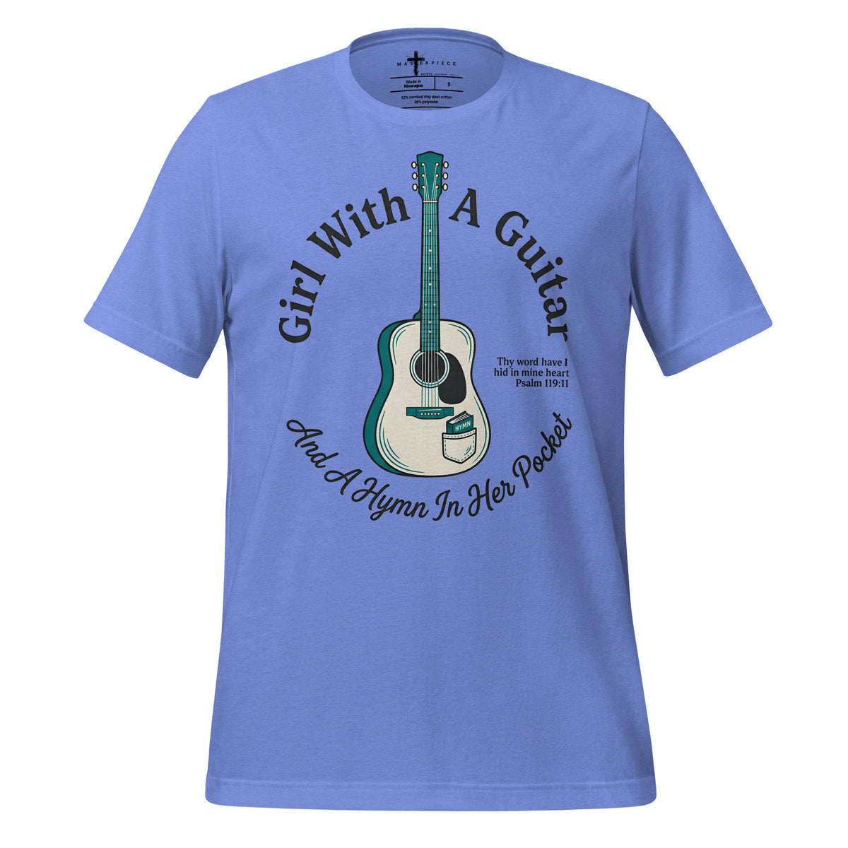 Girl Guitar and Hymns - Blue - MasterPiece Shirts