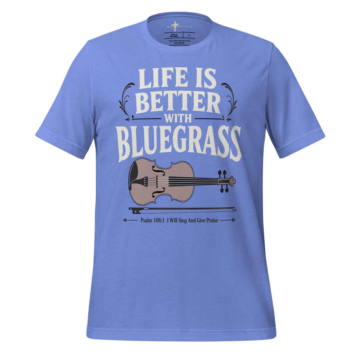 Life is Better Bluegrass Fiddle Violin - Blue - MasterPiece Shirts