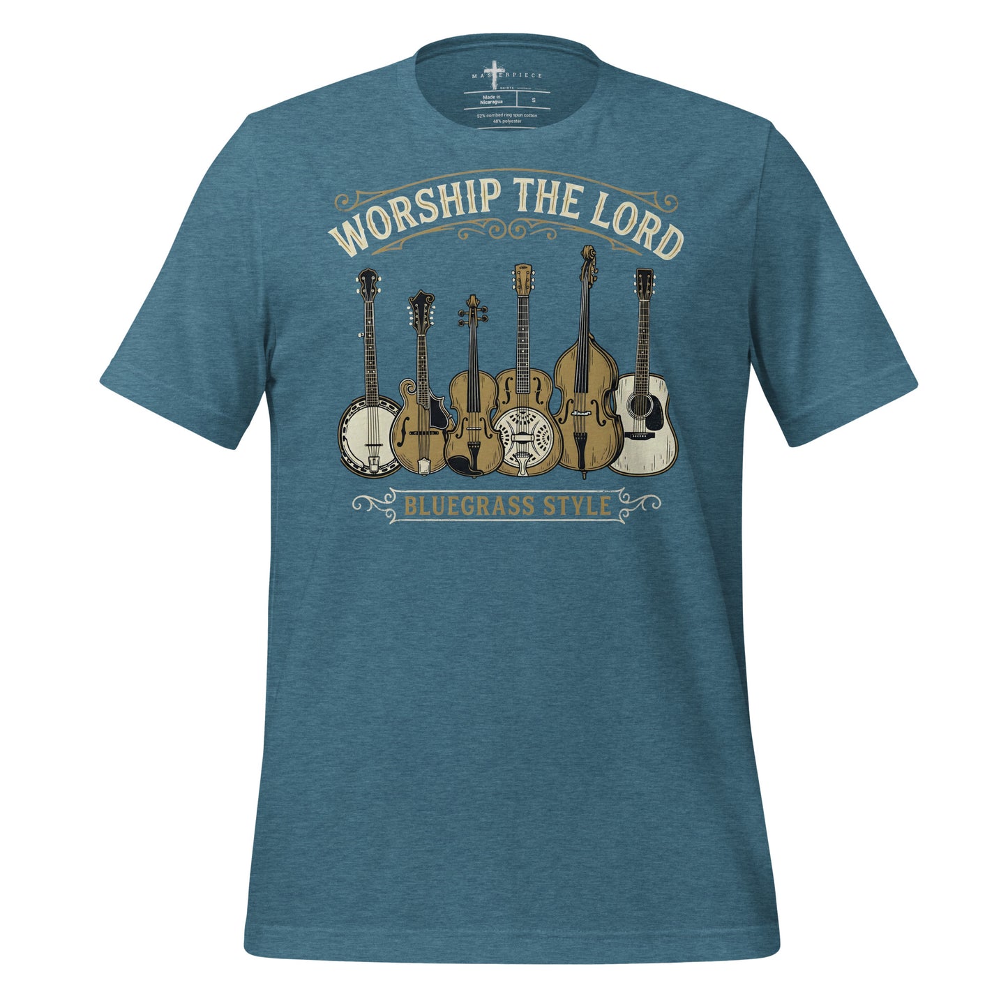 Worship The Lord BlueGrass Style Christian T-shirt 