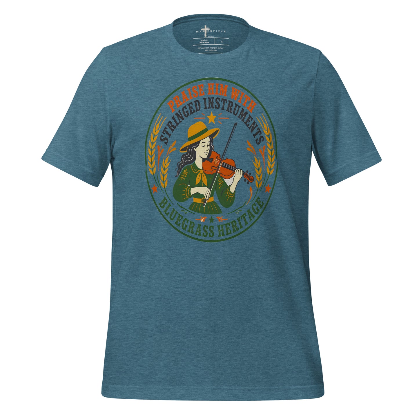 Praise Him With Stringed Instruments Violin - Teal - MasterPiece Shirts