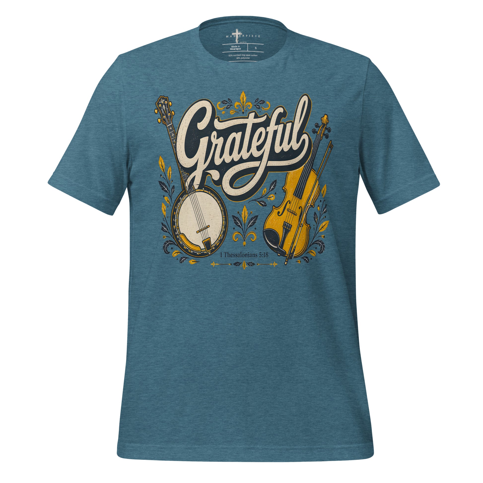 Grateful Banjo Violin - Teal - MasterPiece Shirts