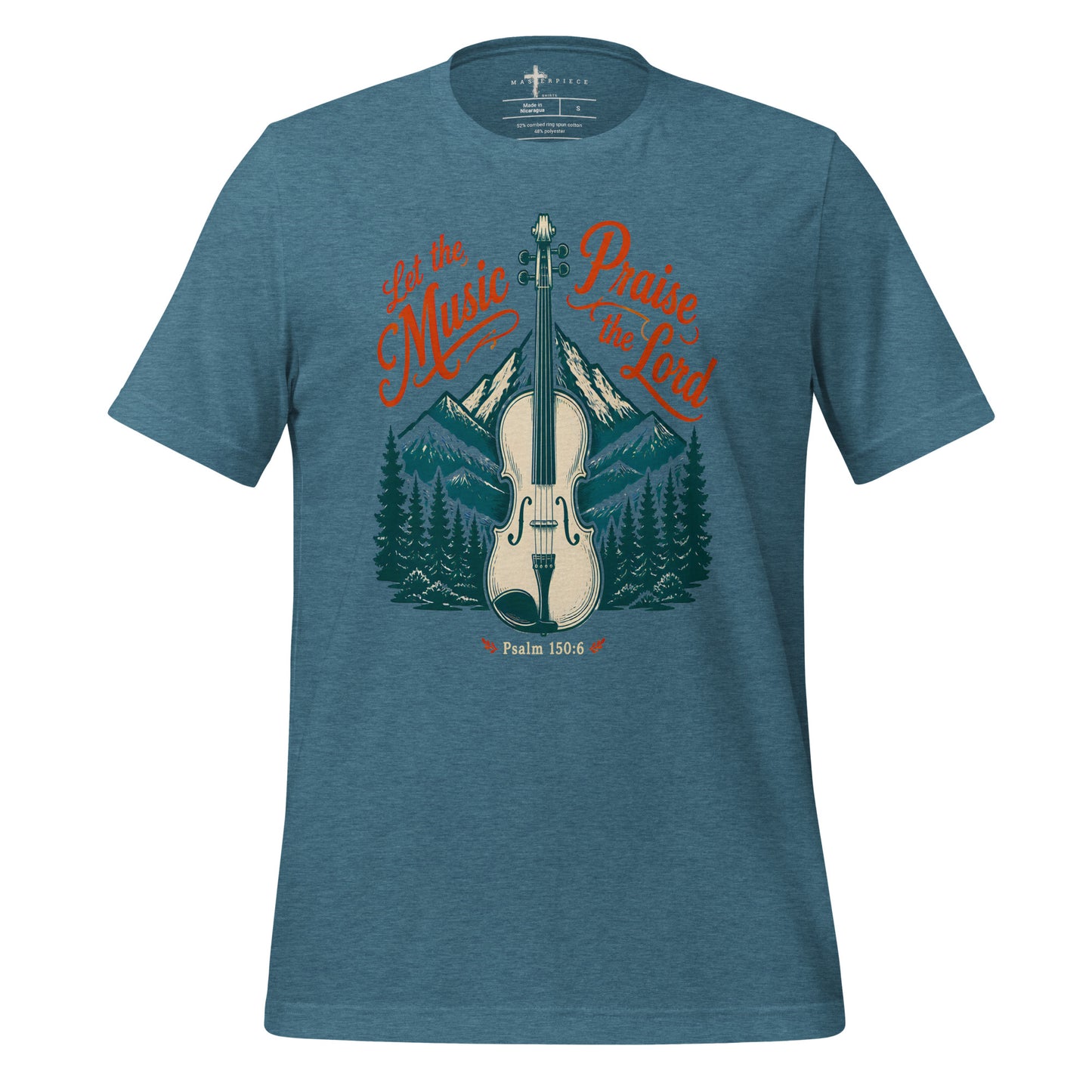 Let the Music Praise the Lord Violin - Teal - MasterPiece Shirts