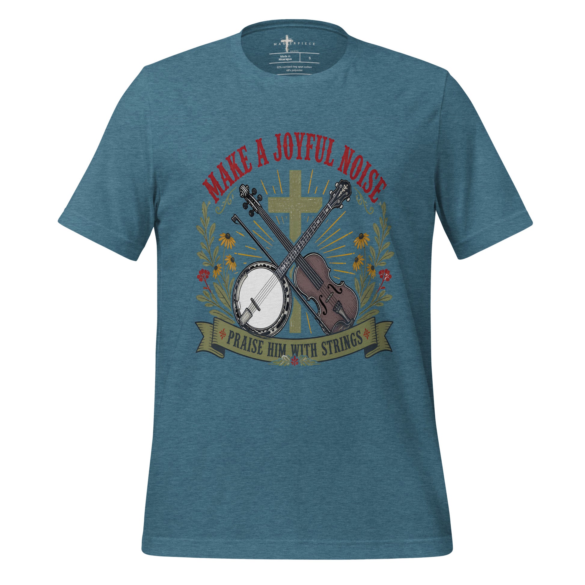 Joyful Noise Banjo Fiddle Violin - Teal - MasterPiece Shirts