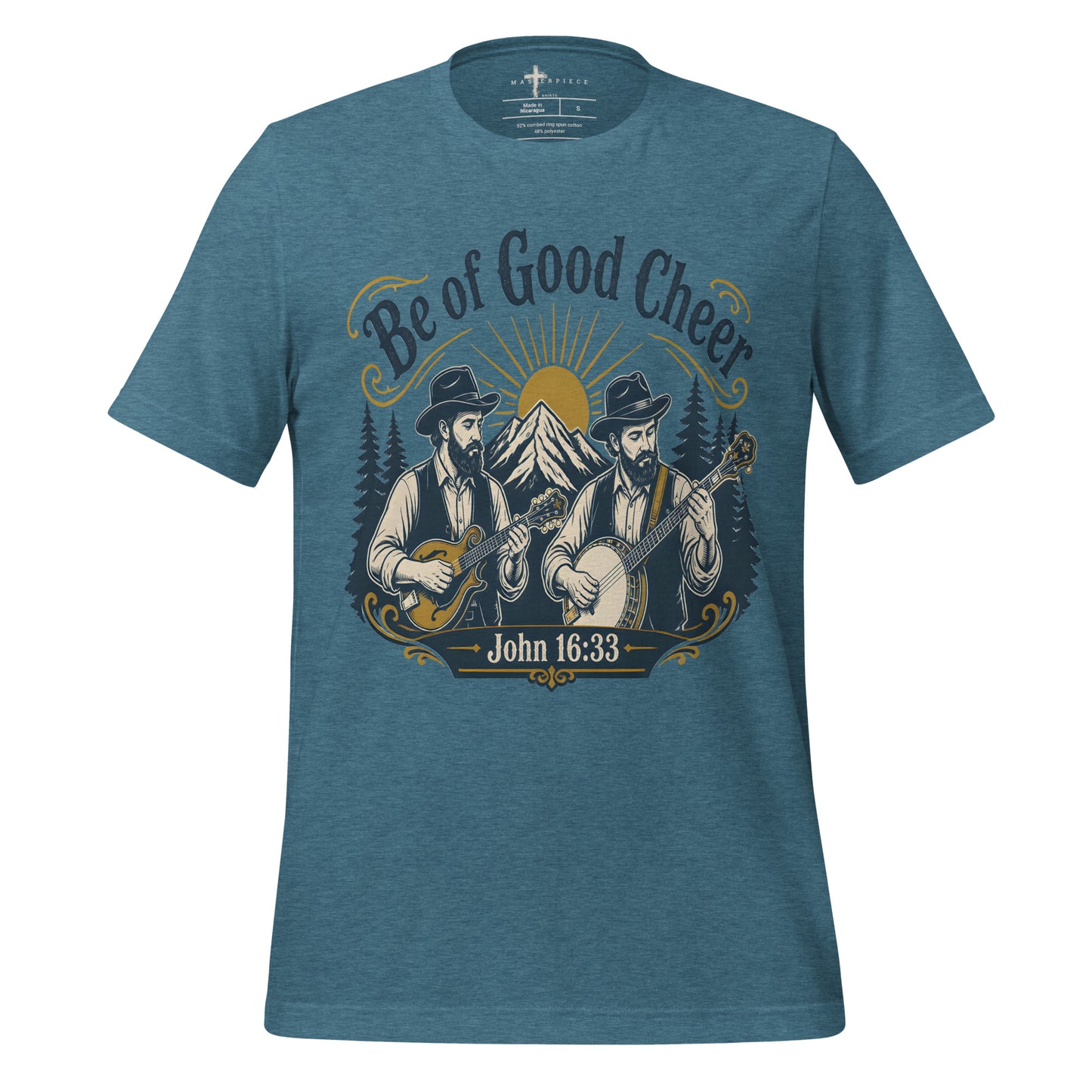 Be of Good Cheer Banjo Mandolin - Teal - MasterPiece Shirts