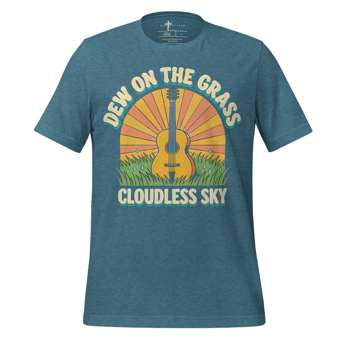 Dew On The Grass Cloudless Sky Guitar - Teal - MasterPiece Shirts