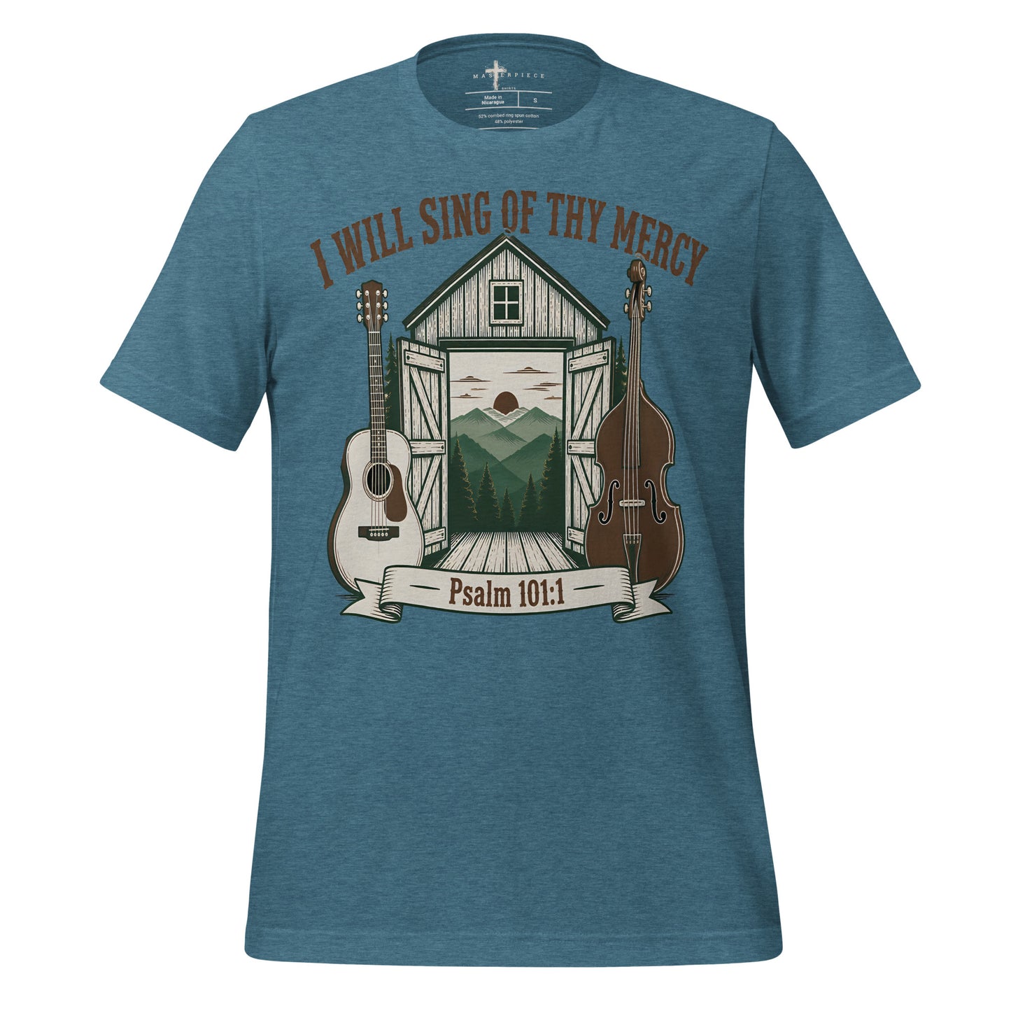Sing of Mercy Guitar Bass - Teal - MasterPiece Shirts