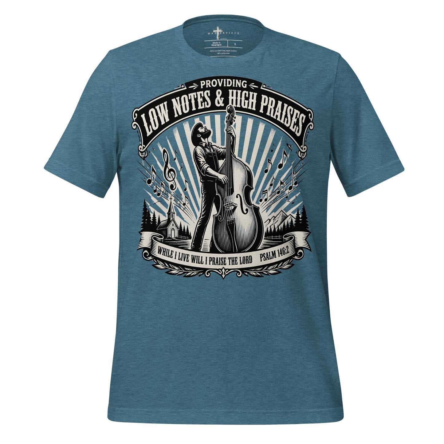Low Notes High Praises Bass - Teal - MasterPiece Shirts