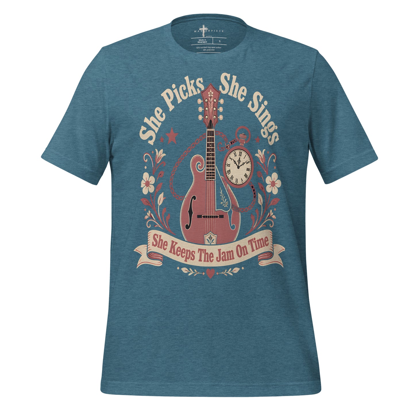 She Picks Mandolin - Teal - MasterPiece Shirts