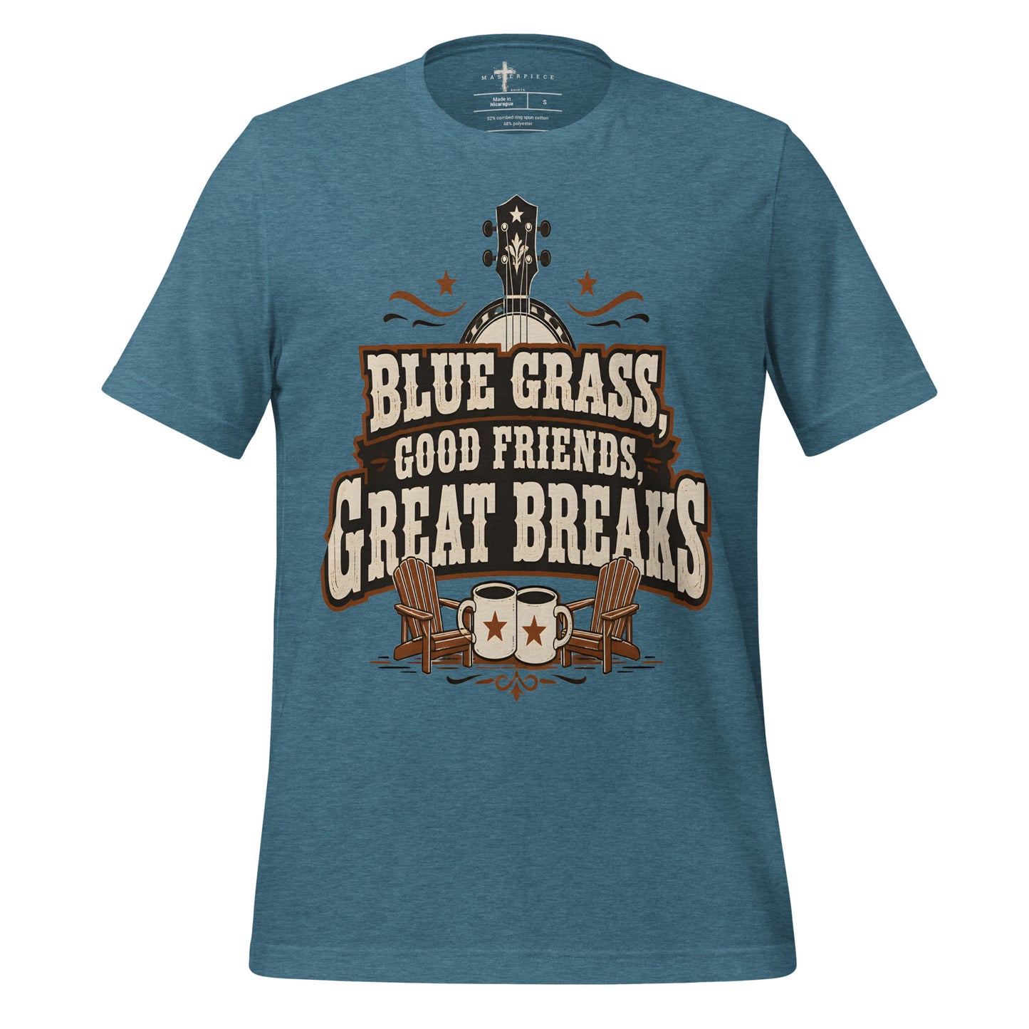 BlueGrass Friends Banjo - Teal - MasterPiece Shirts