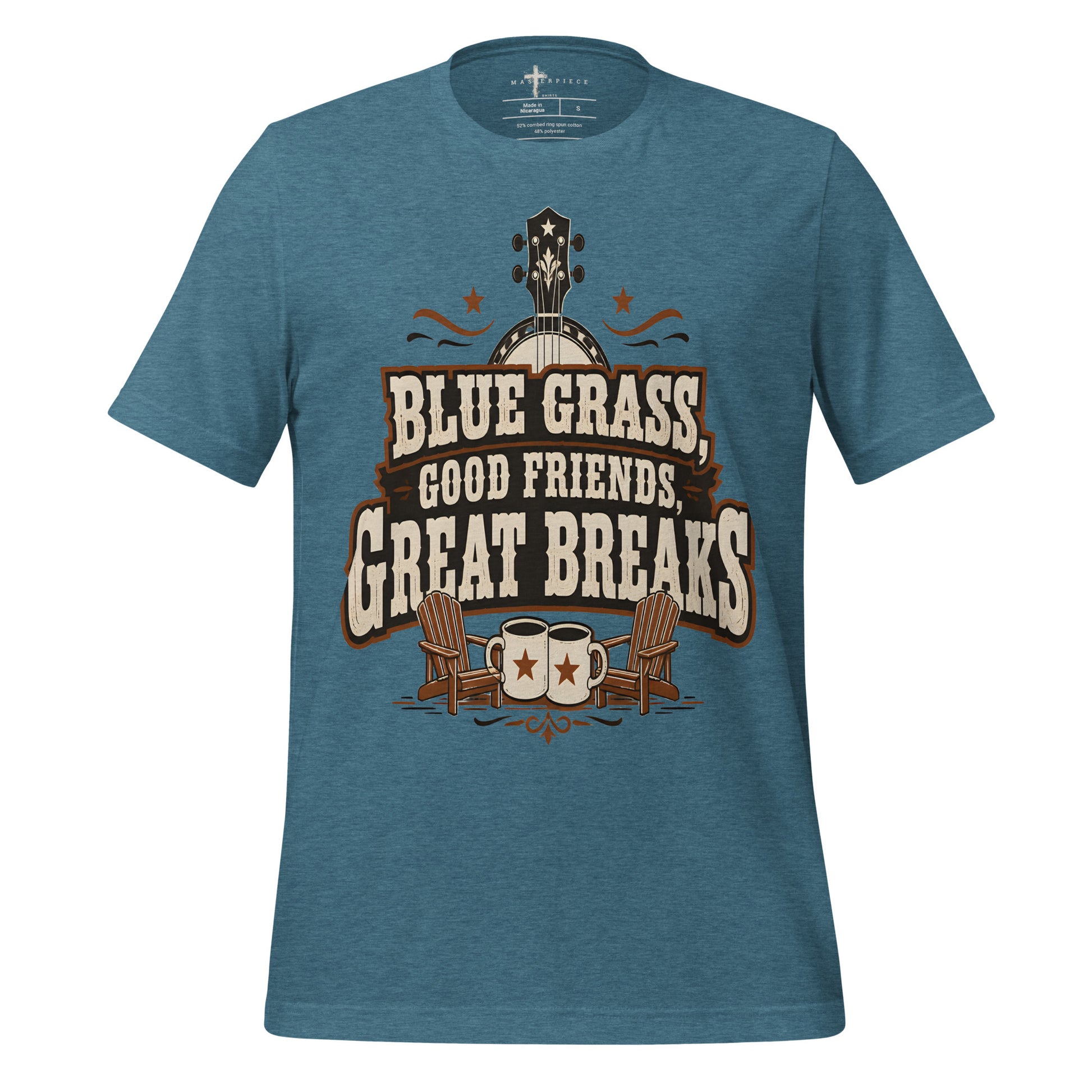 BlueGrass Friends Banjo - Teal - MasterPiece Shirts