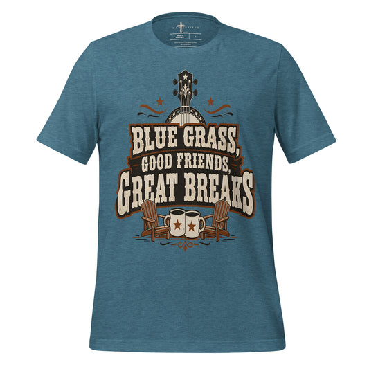 BlueGrass Friends Banjo - Teal - MasterPiece Shirts