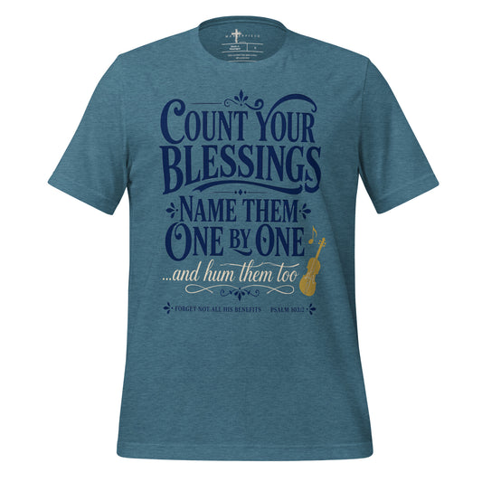 Count Your Blessings Violin - Teal - MasterPiece Shirts