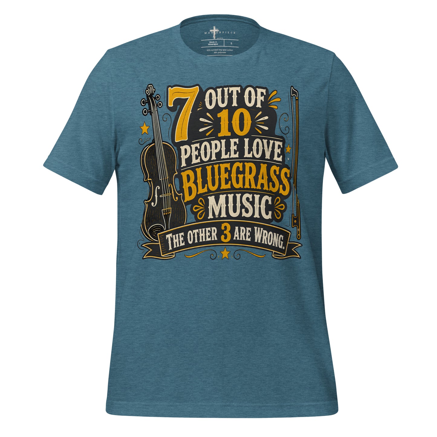 7 out of 10 Love Bluegrass - Teal - MasterPiece Shirts