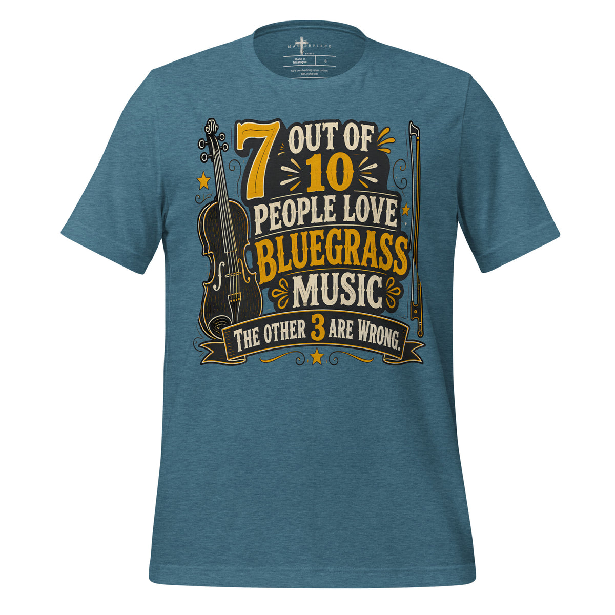 7 out of 10 Love Bluegrass - Teal - MasterPiece Shirts