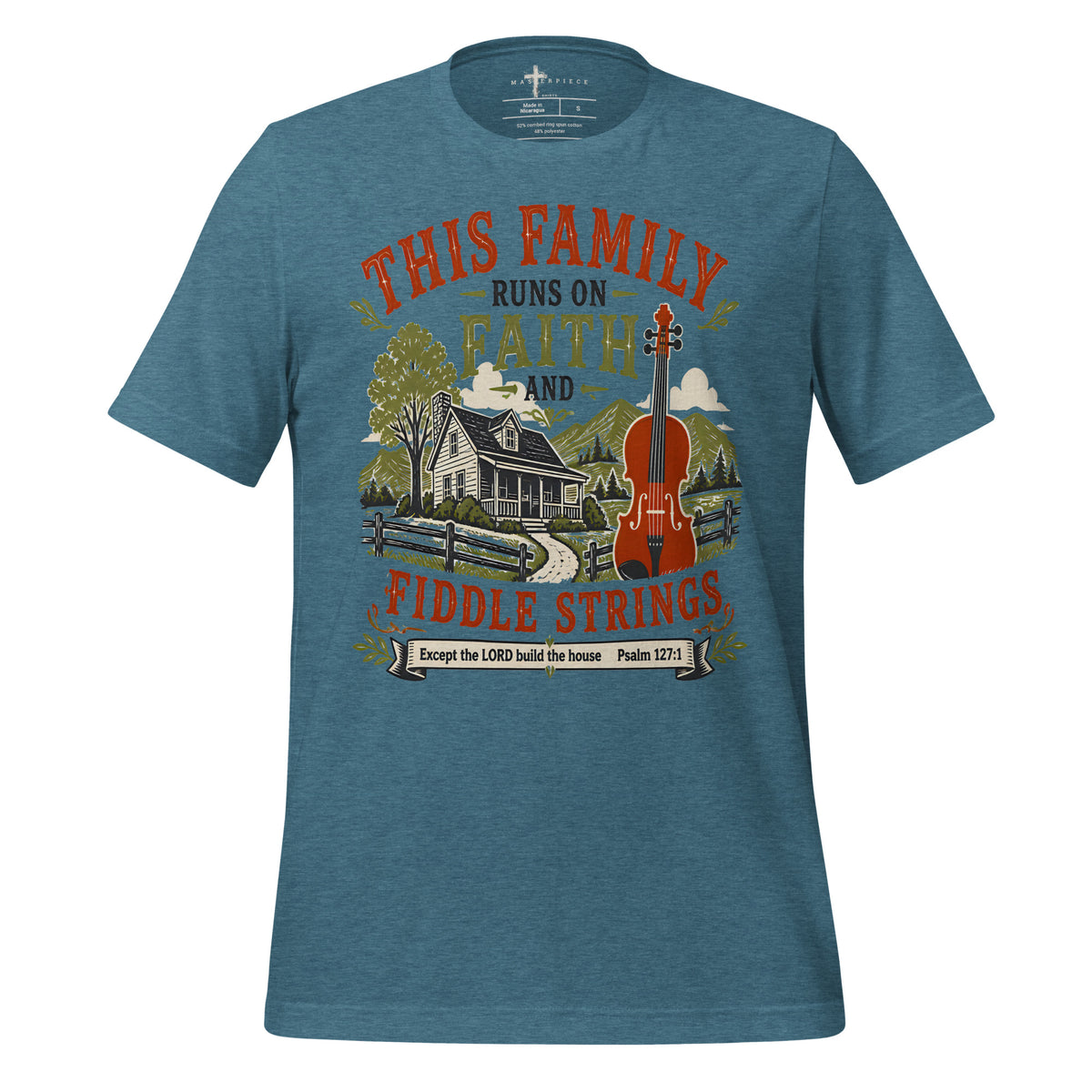 Faith Family Fiddle - Teal - MasterPiece Shirts